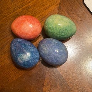 Decorative marble eggs.